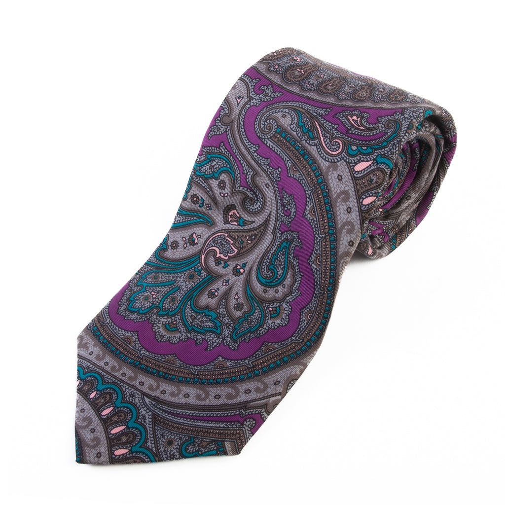 Belotti Vintage Purple Paisley Silk Tie