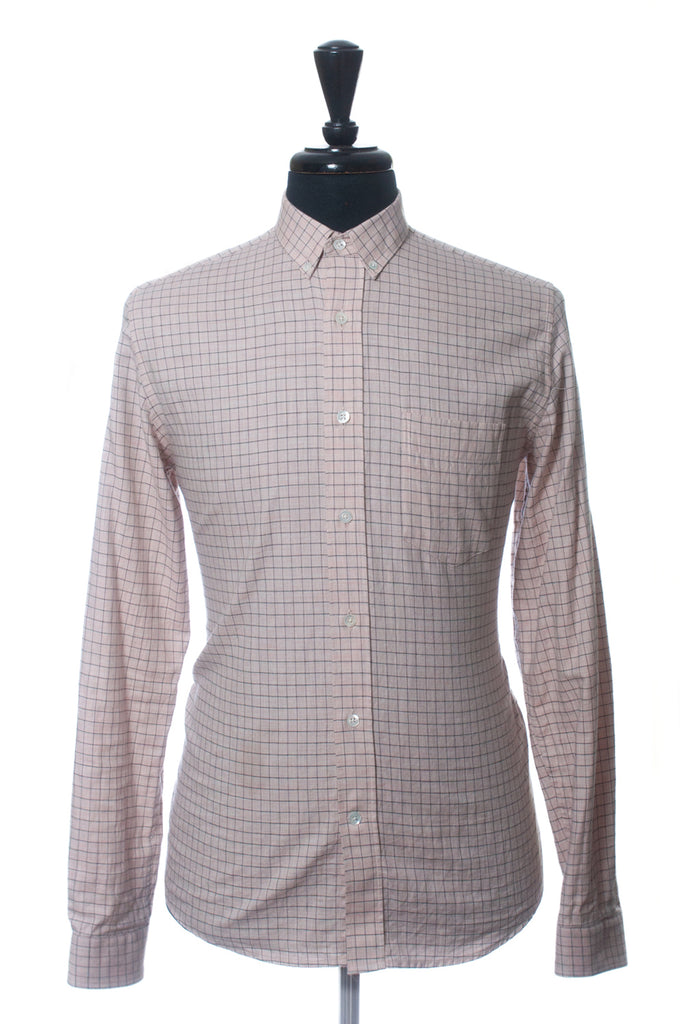 Ami Paris Pink Graph Check Button Down Shirt