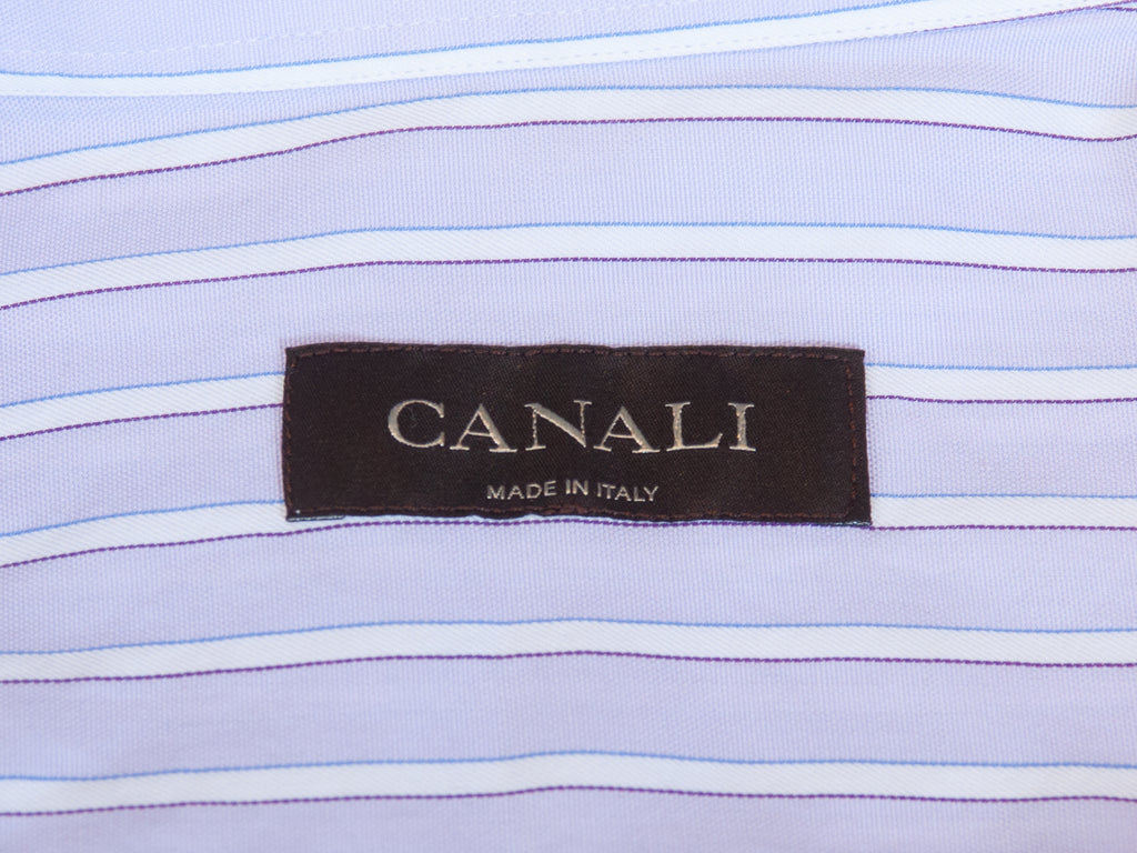 Canali Lilac Striped Dress Shirt