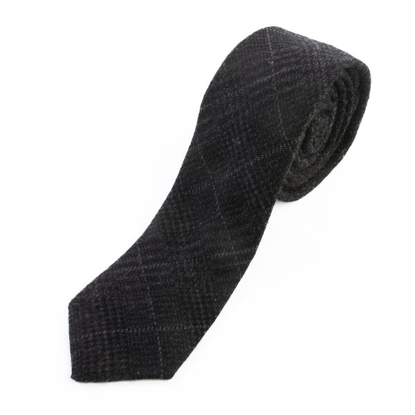 Strellson Charcoal Grey Check Skinny Tie