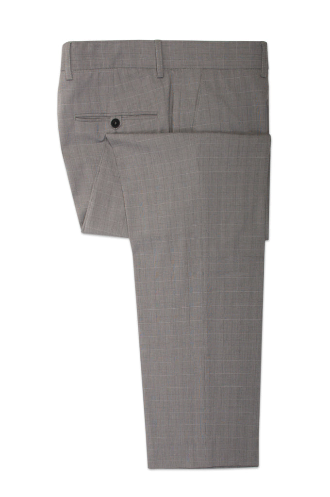 Alberto Light Grey Check Kevin Ceramica Comfort Fit Pants