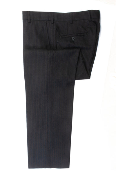 Faconnable Brown on Charcoal Grey Striped Flannel Pants