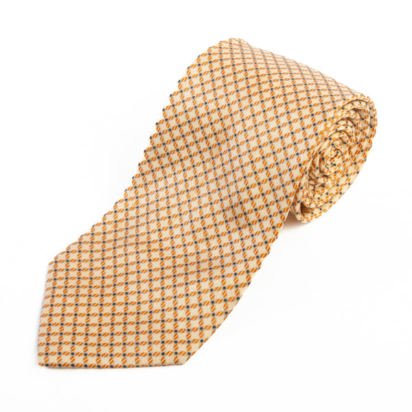 Brioni Pale Yellow Geometric Patterned Tie