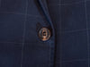 Brunello Cucinelli Dark Blue Windowpane Check Cotton Blazer