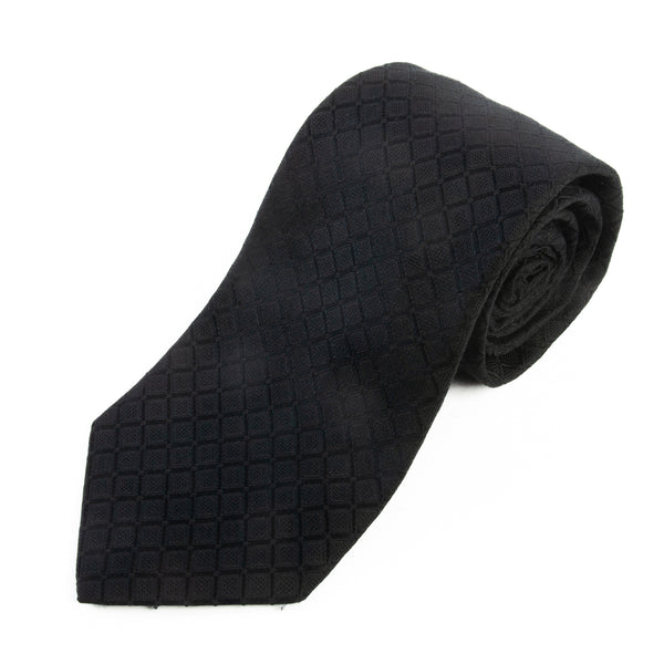 Dion Black Tonal Check Italian Silk Tie