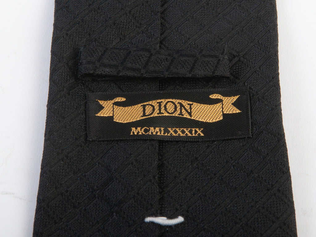 Dion Black Tonal Check Italian Silk Tie