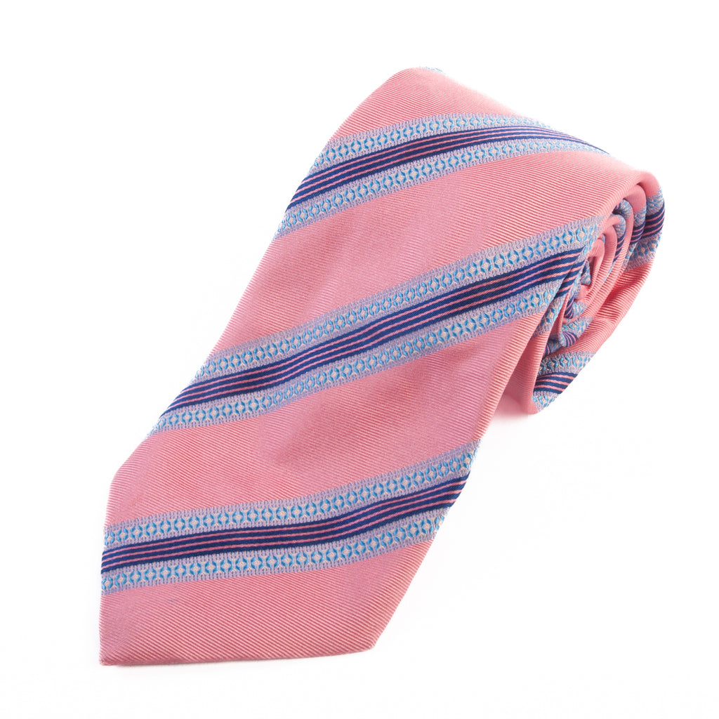 Canali Pink Striped Silk Tie