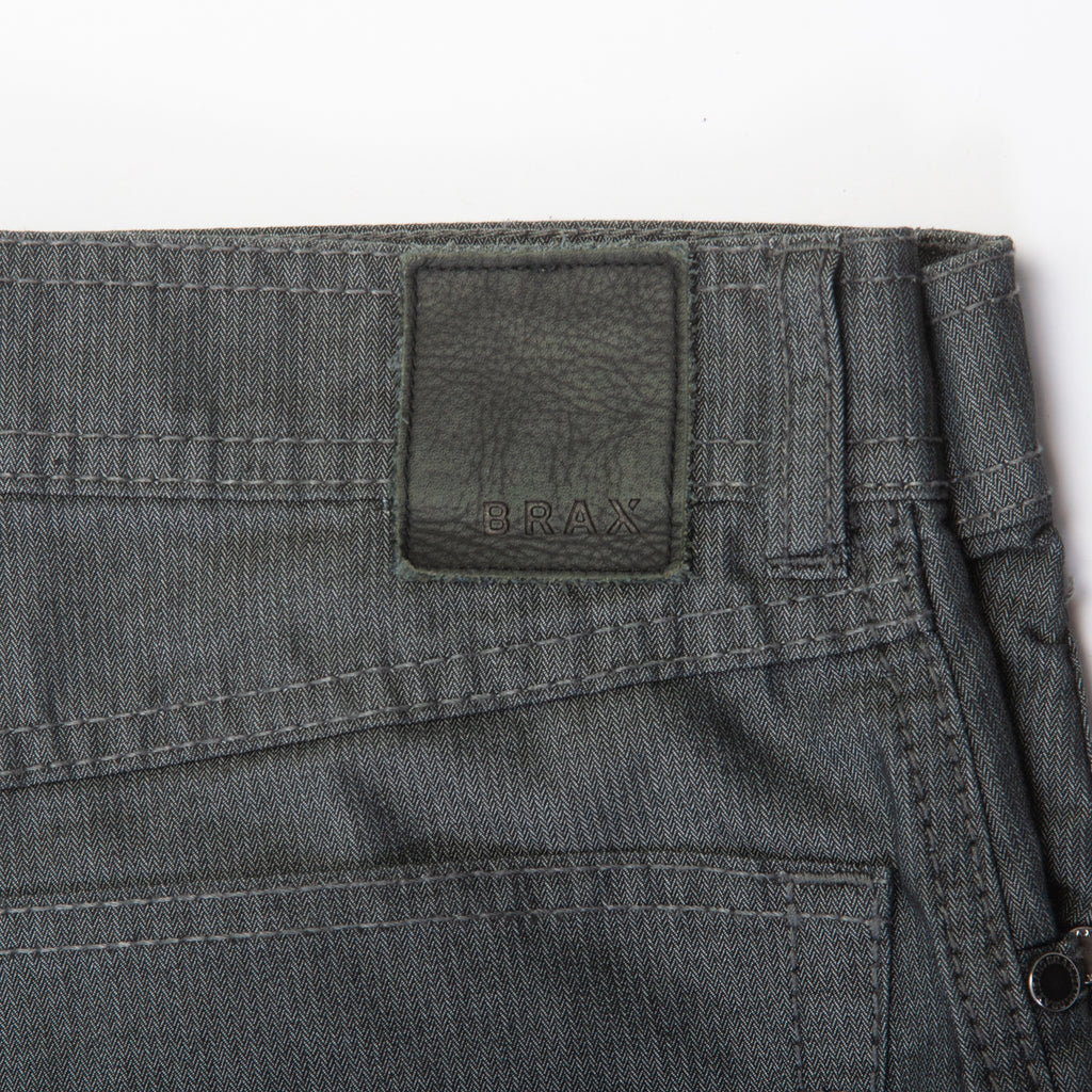 Brax Grey Fine Herringbone Carlos 5-Pocket Pants