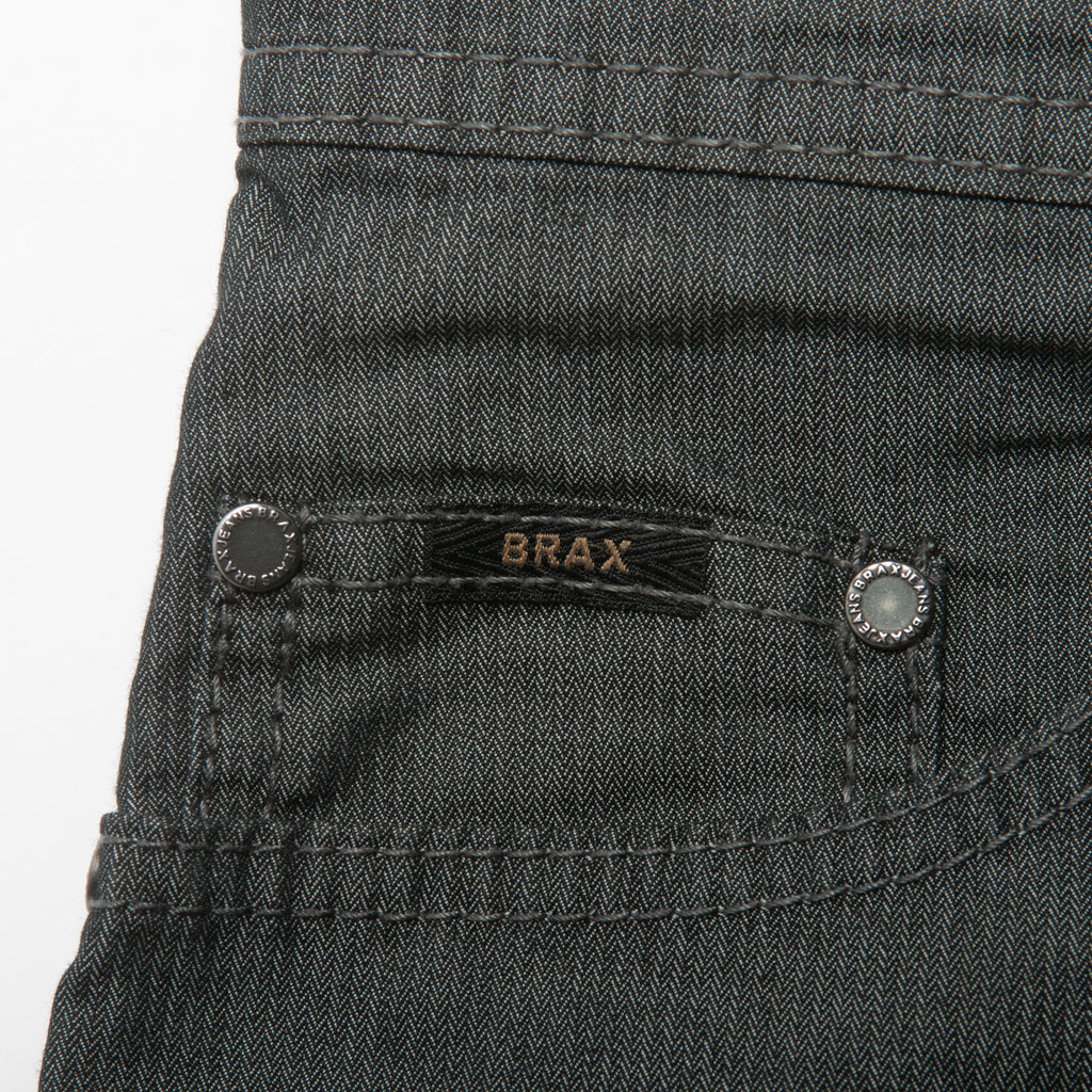 Brax Grey Fine Herringbone Carlos 5-Pocket Pants