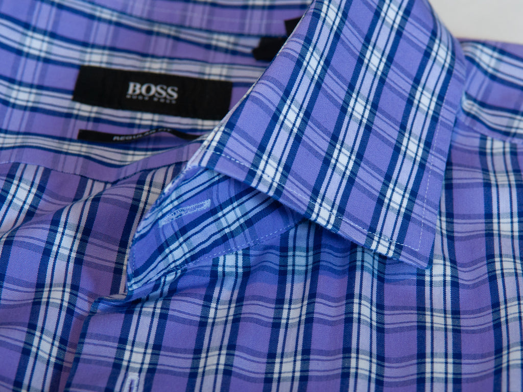 Hugo Boss Purple Check Regular Fit Gerald Shirt