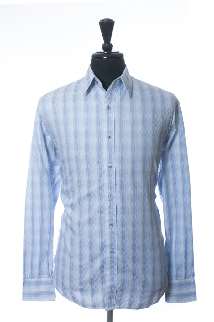 Robert Graham Blue Checkered Stripe Shirt