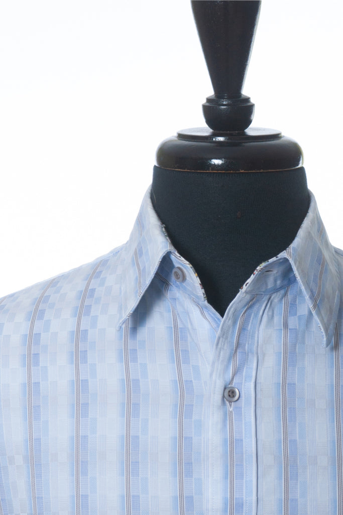 Robert Graham Blue Checkered Stripe Shirt