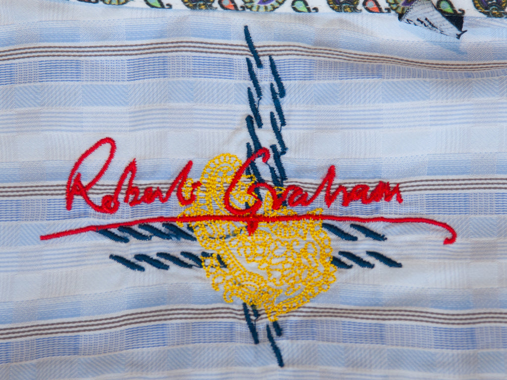 Robert Graham Blue Checkered Stripe Shirt