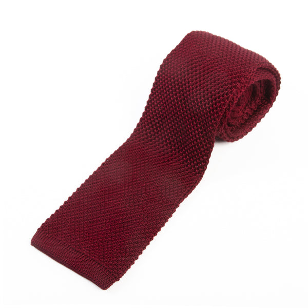 LuxMrkt Burgundy Knit Tie