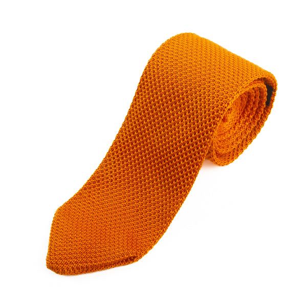 LuxMrkt Golden Brown Knit Tie