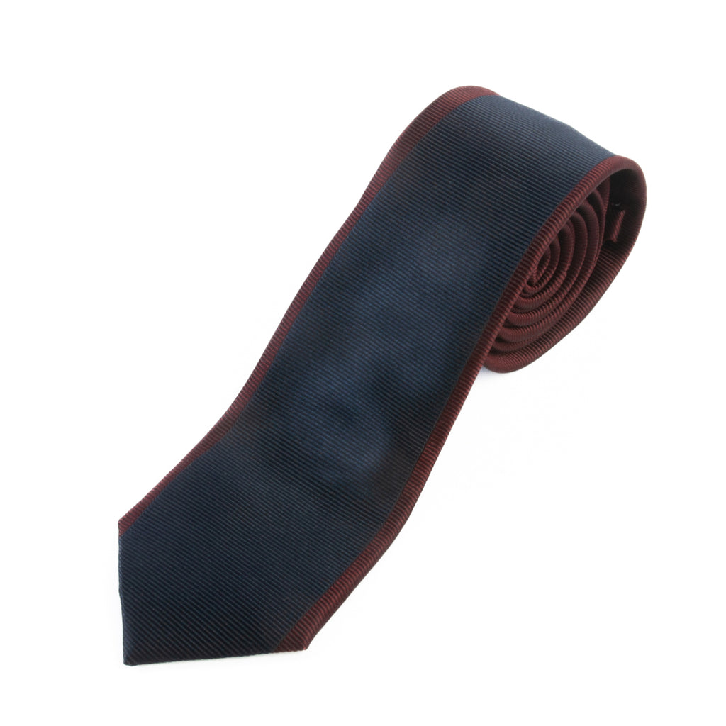 ZZegna Navy on Merlot Skinny Tie