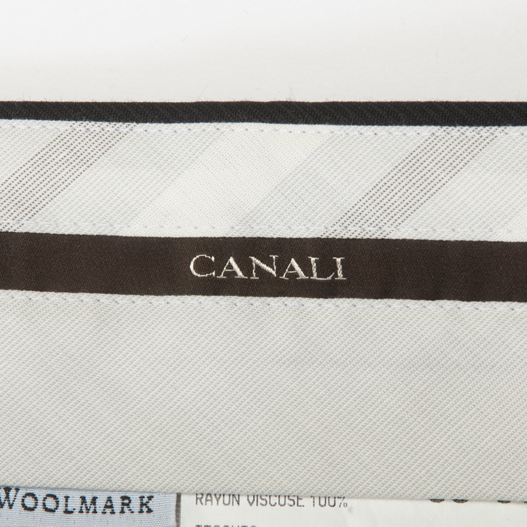 Canali Black Wool Twill Pants