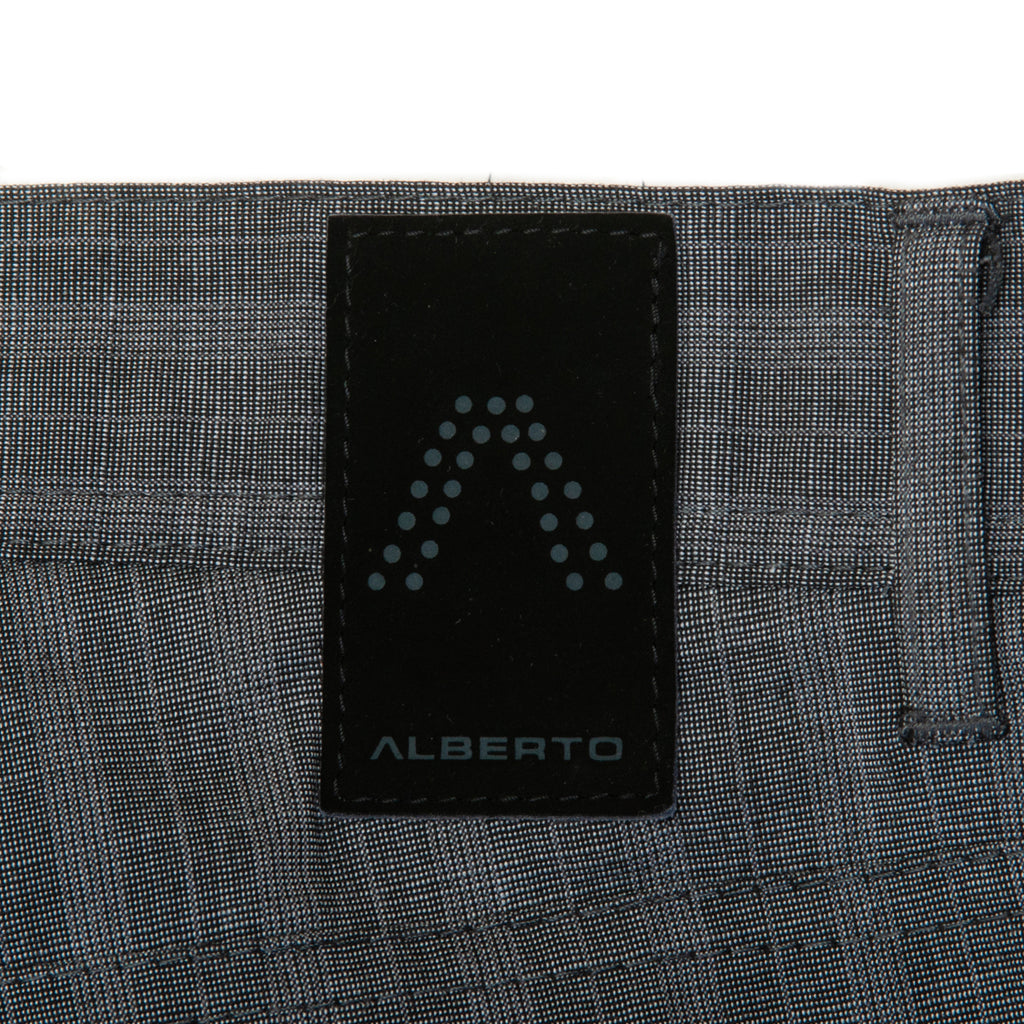 Alberto Grey Smart Check Stone Modern Fit Ceramica Pants