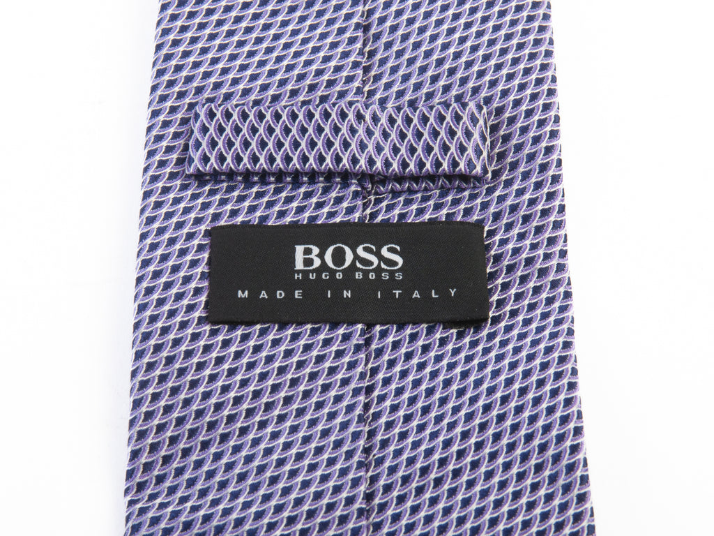 Hugo Boss Lilac Geometric Patterned Tie