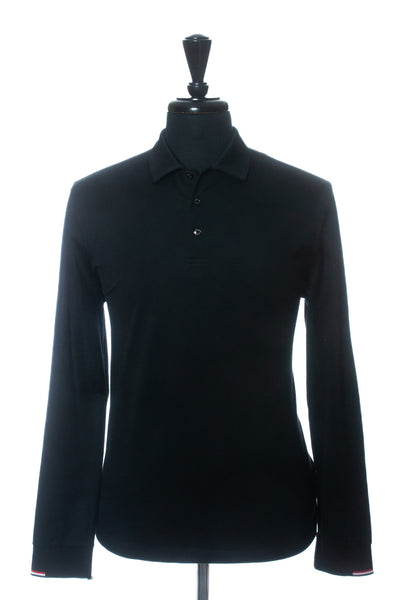 Moncler Black Maglia Polo Manica Lunga Shirt