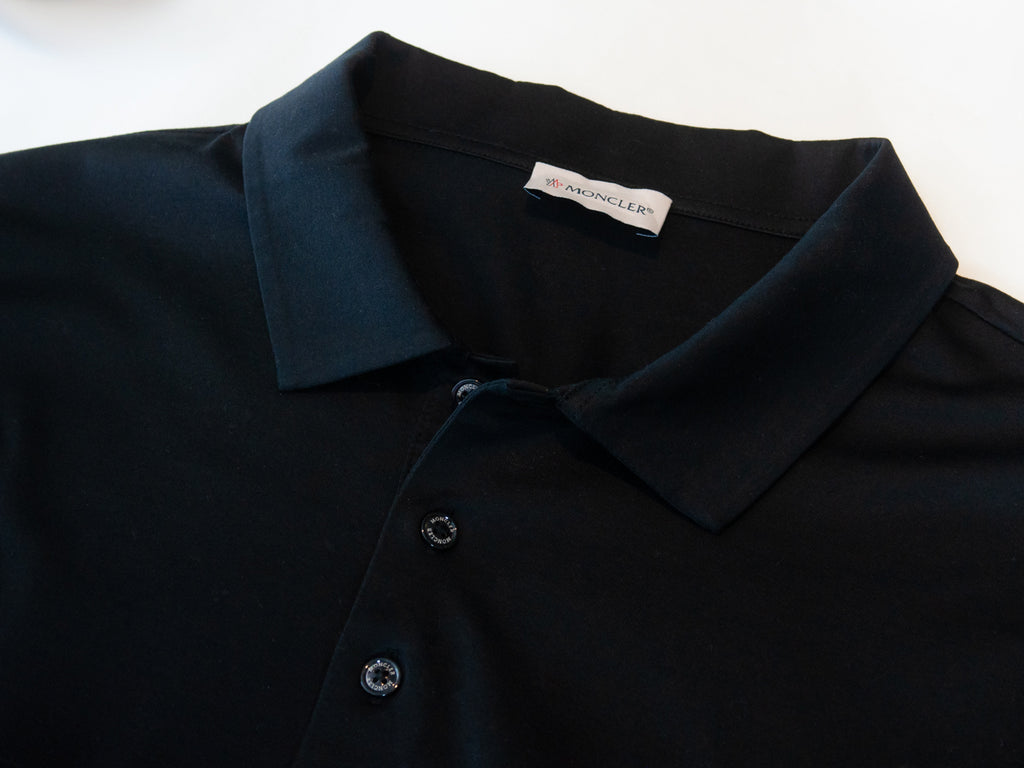 Moncler Black Maglia Polo Manica Lunga Shirt