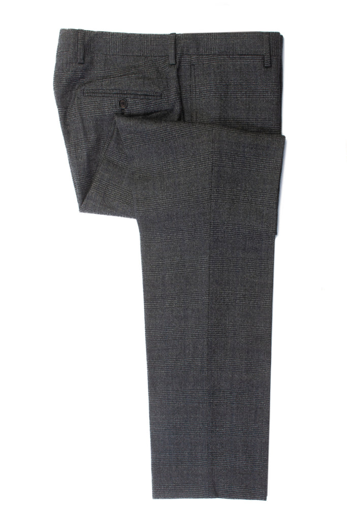 Burberry Grey Check Stretch Wool Dress Pants