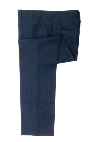 Tagliatore Navy Blue Check Dress Pants