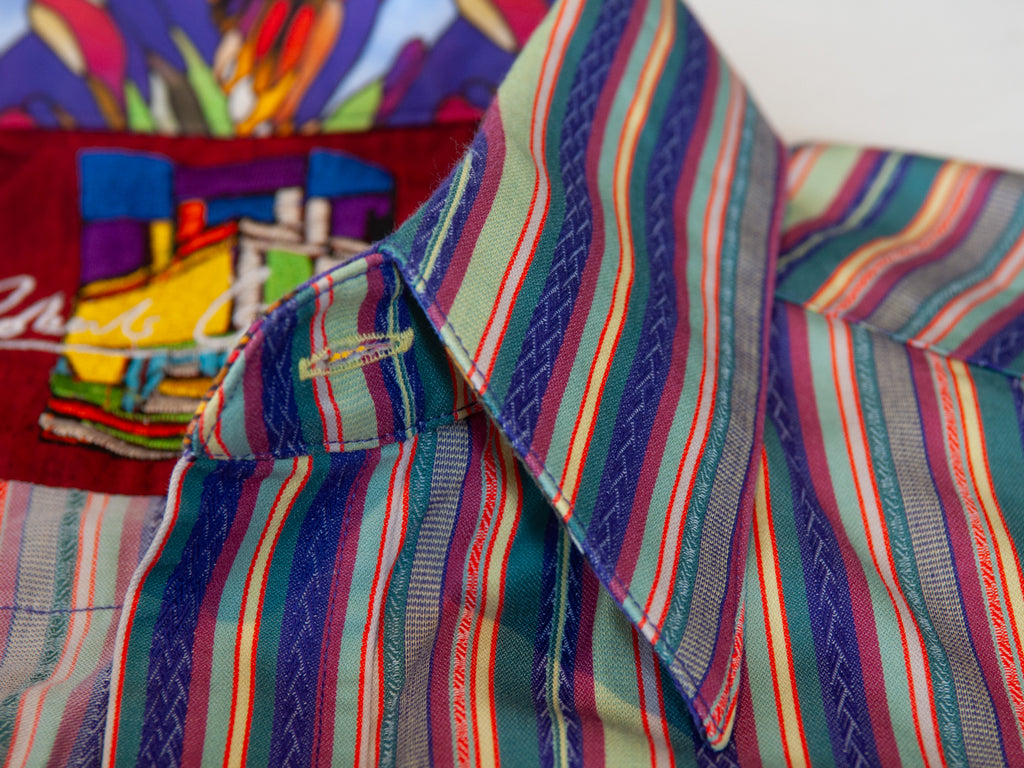 Robert Graham Multi Colored Striped Shirt