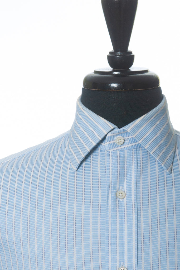 Ermenegildo Zegna Blue on White Striped Shirt