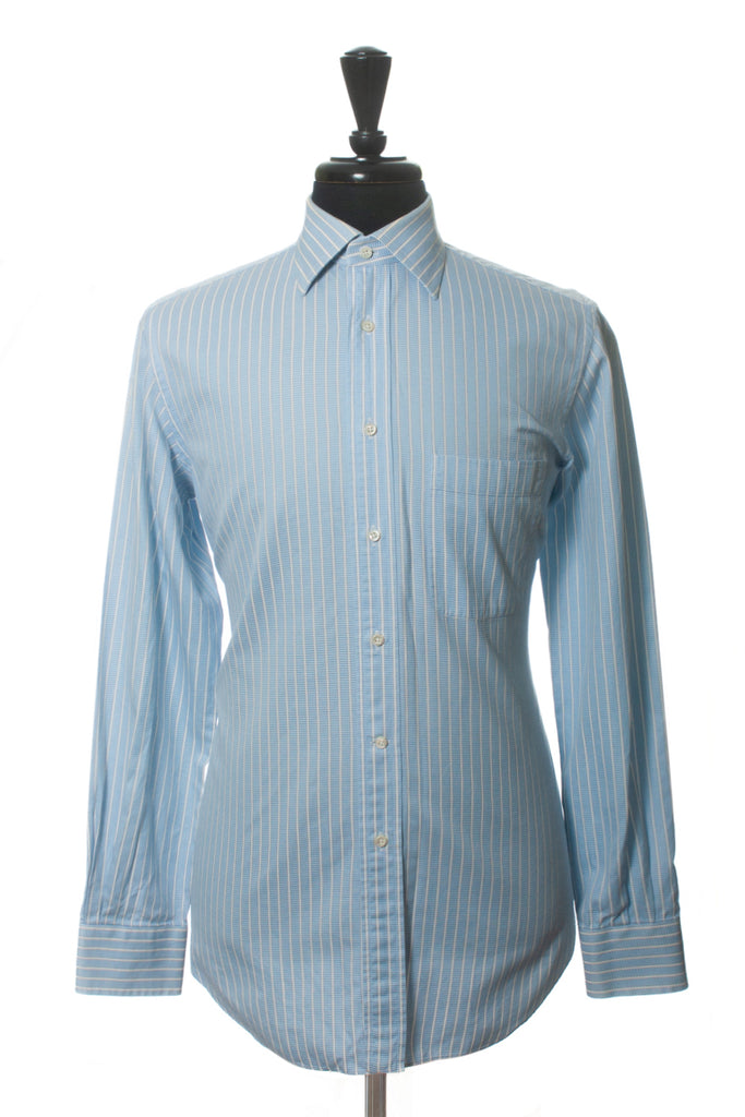 Ermenegildo Zegna Blue on White Striped Shirt