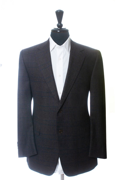 Canali Brown Check Wool Blazer