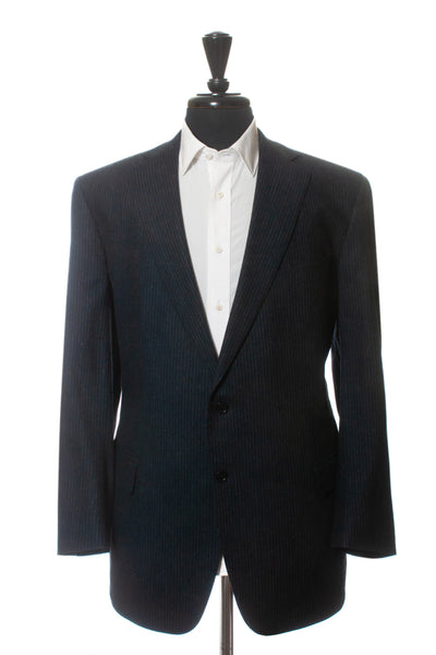 Ermenegildo Zegna Dark Blue Striped Cashmere Blend Travel Blazer