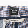 Hugo Boss Brown and White Check Clyde1 Seersucker Shorts