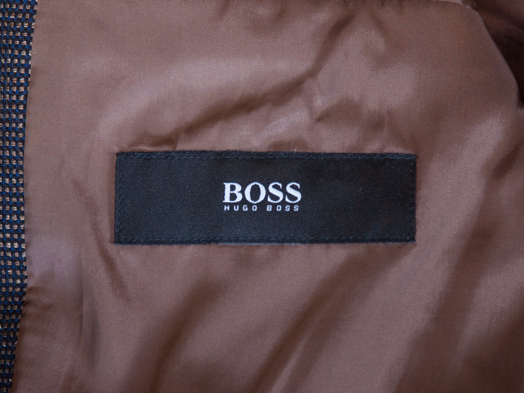 Hugo Boss Brown Box Weave Silk Wool Tizian Blazer