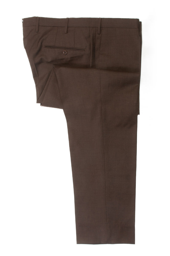 Incotex Dark Brown Super 100s High Comfort Wool Pants