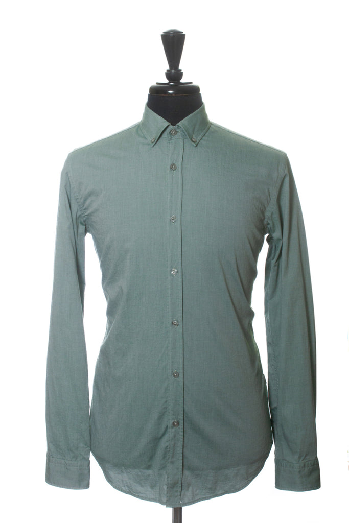 Hugo Boss Light Green Sven Slim Fit Oxford Button Down Shirt