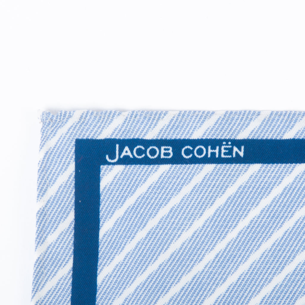 Jacob Cohen Light Blue Striped Print Square Scarf