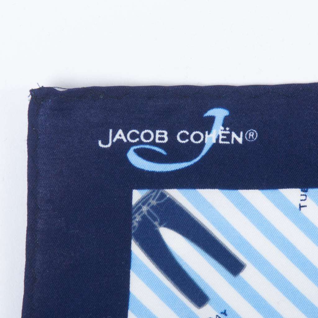 Jacob Cohen Blue Jean Print Square Scarf