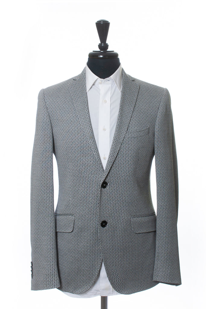 Etro Gray Geometric Print New Jersey Blazer