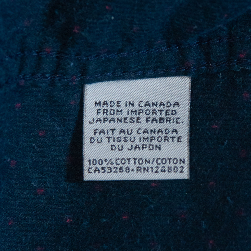 Naked & Famous Red on Navy Blue Polka Dot Corduroy Shirt