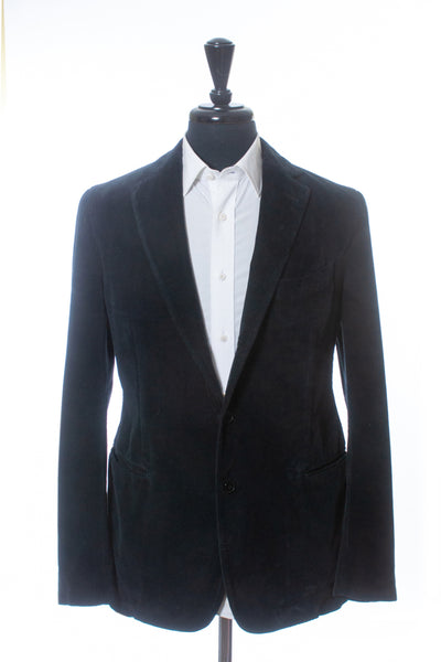 Piombo Slim Fit Black Textured Velvet Blazer