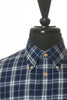 Burberry Navy Blue Check Button Down Shirt