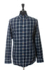 Burberry Navy Blue Check Button Down Shirt