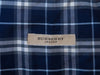 Burberry Navy Blue Check Button Down Shirt