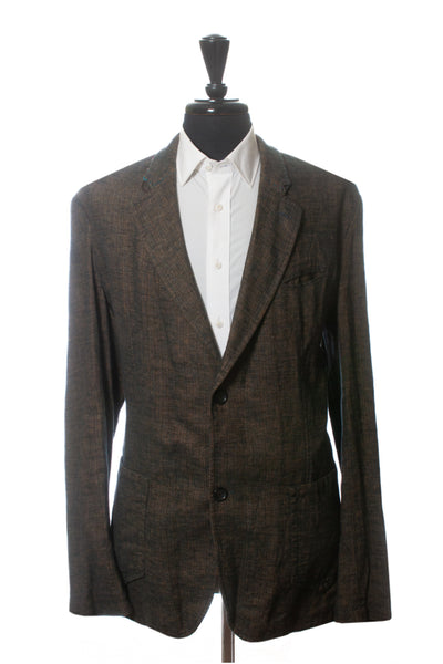 Hugo Boss Brown Herringbone Handcrafted Deconstructed Opel-W Blazer