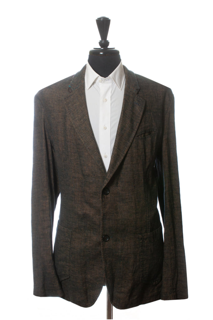 Hugo Boss Brown Herringbone Handcrafted Deconstructed Opel-W Blazer