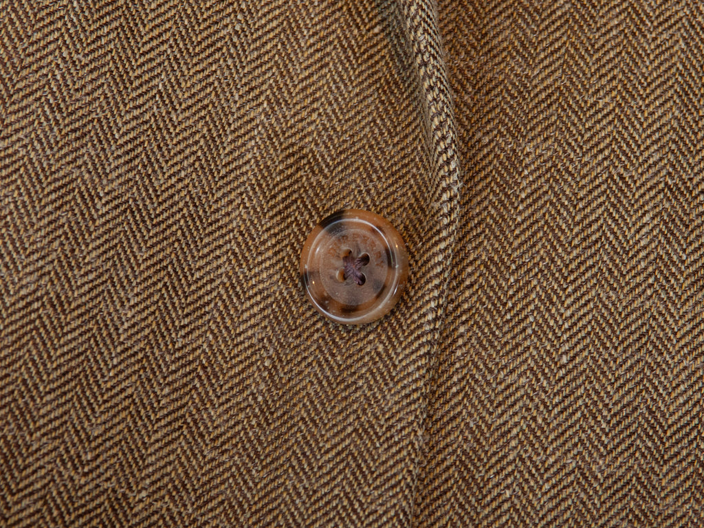 Burberry Brown Silk Linen Herringbone Bond Street Blazer