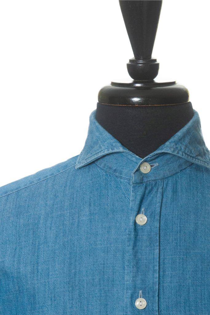 Eton Blue Washed Chambray Slim Fit Shoreditch Shirt