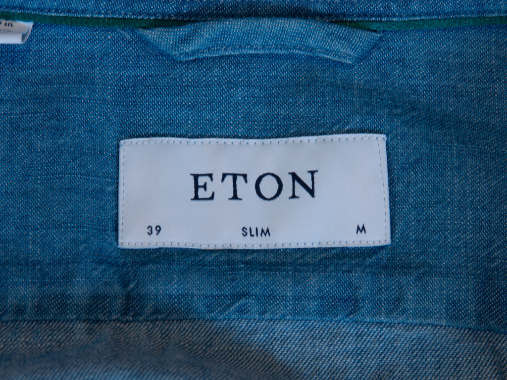 Eton Blue Washed Chambray Slim Fit Shoreditch Shirt