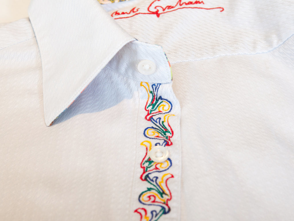 Robert Graham White Wave Twill Shirt